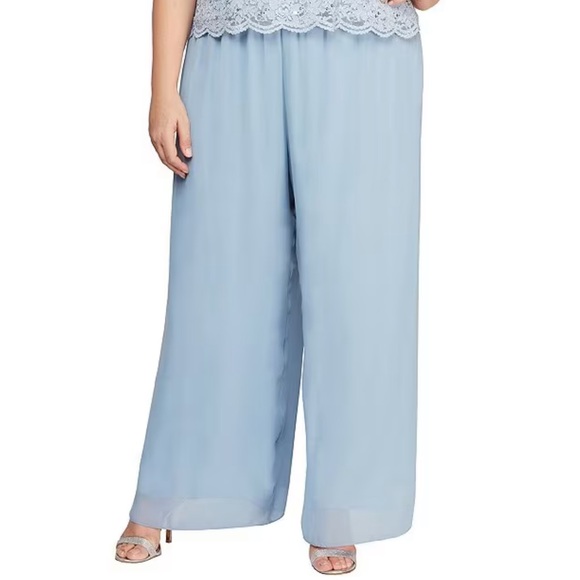 Alex Evenings Pants - Alex Evenings Plus Size Silky Chiffon Pants
